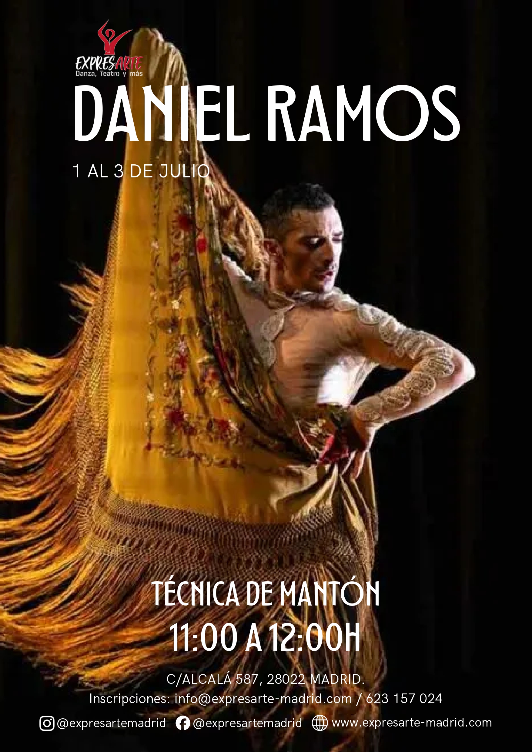 Cartel de Técnica de mantón con Daniel Ramos, verano 2026