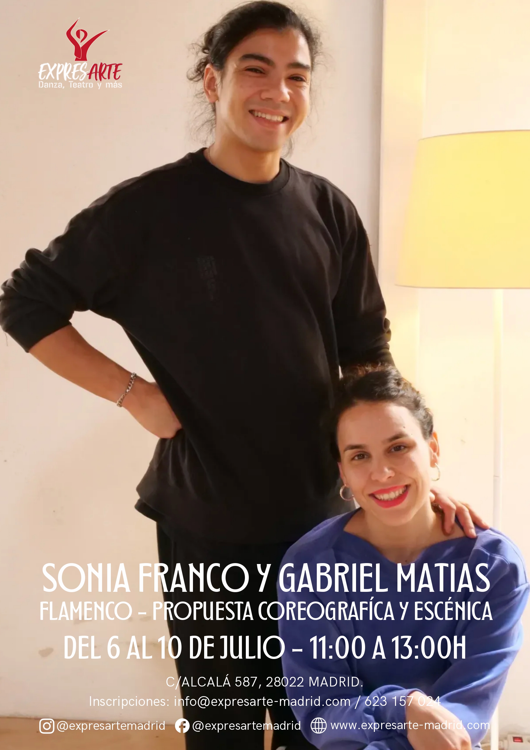 Cartel de Propuesta coreográfica y escénica con Sonia Franco y Gabriel Matias, verano 2026