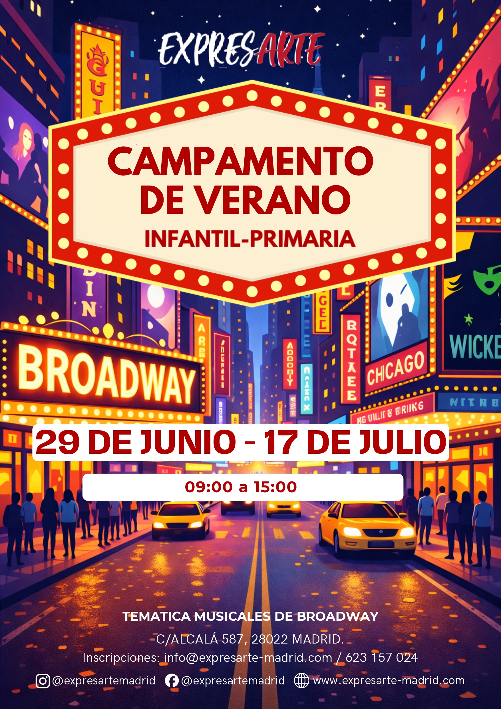Cartel de Campamento de verano, infantil y primaria, verano 2026