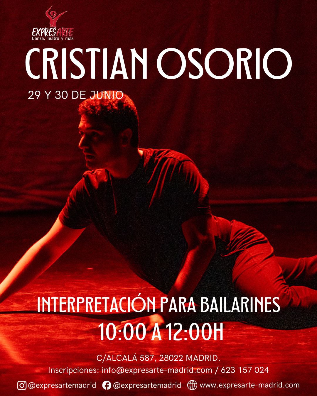 Cartel de Interpretación para bailarines con Cristian Osorio, verano 2026
